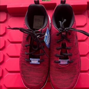 Skechers Red Knit Sneakers